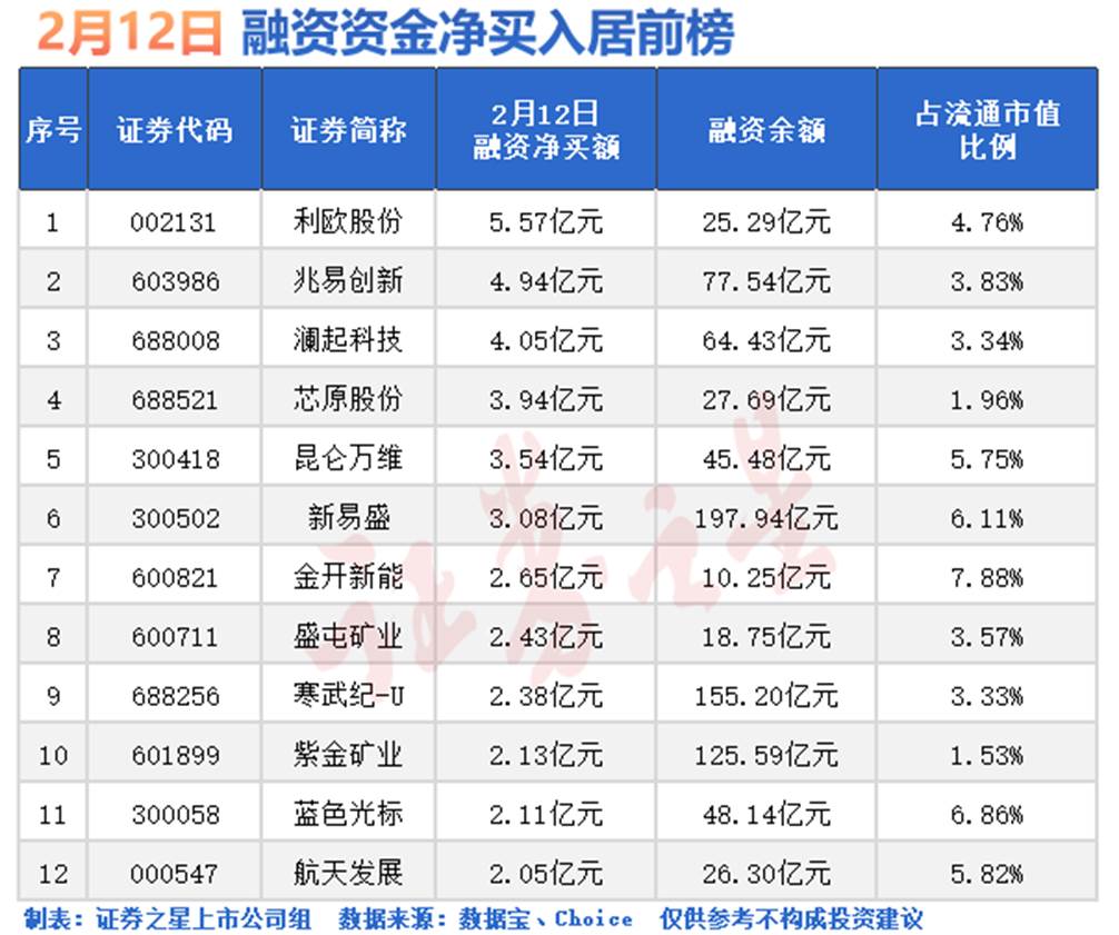 融资资金大举加仓股出炉(名单)