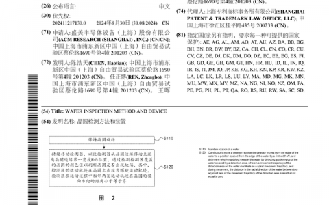 盛美上海公布国际专利申请：“晶圆检测方法和装置”