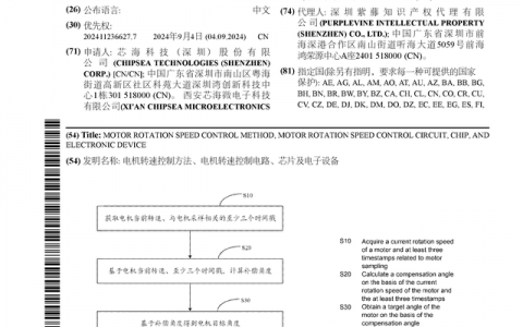 芯海科技公布国际专利申请：“电机转速控制方法、电机转速控制电路、芯片及电子设备”