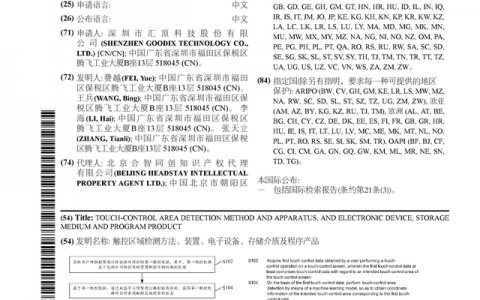 汇顶科技公布国际专利申请：“触控区域检测方法、装置、电子设备、存储介质及程序产品”